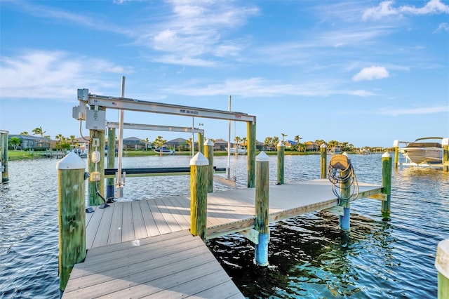 5607 Tidewater Preserve Blvd, Bradenton, FL 34208 - dock area with boat lift and a water view