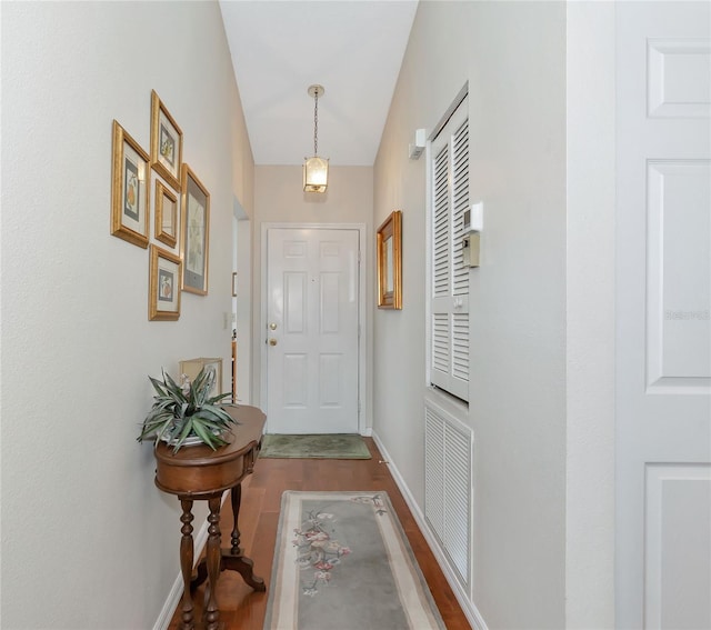 doorway featuring hardwood / wood-style floors