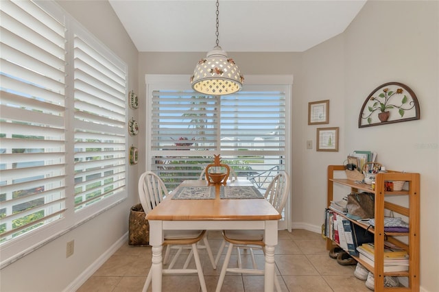 view of tiled dining room