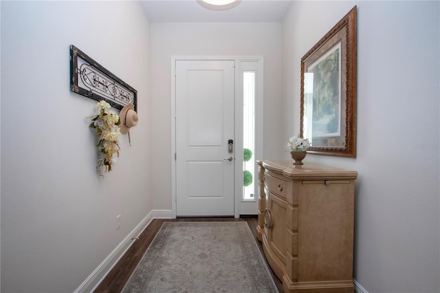 entrance foyer with dark hardwood / wood-style flooring