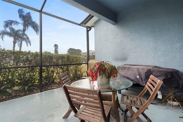 balcony with a patio area