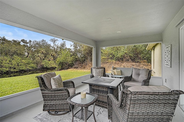 view of patio featuring an outdoor living space