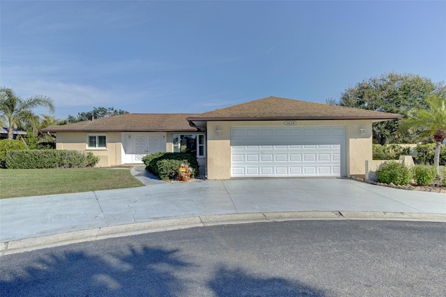 single story home with a garage