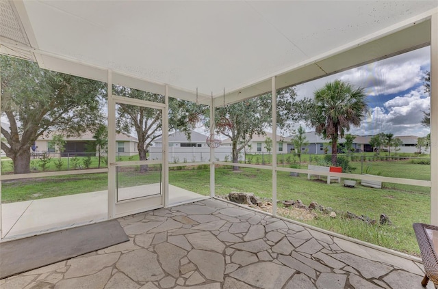 view of unfurnished sunroom