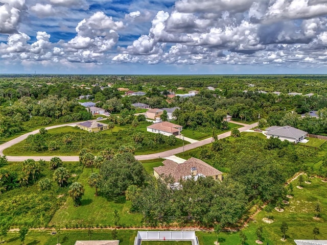 aerial view featuring a forest view