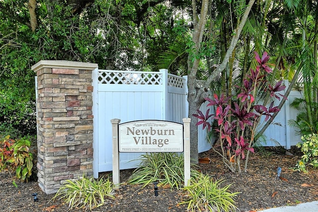 view of community sign