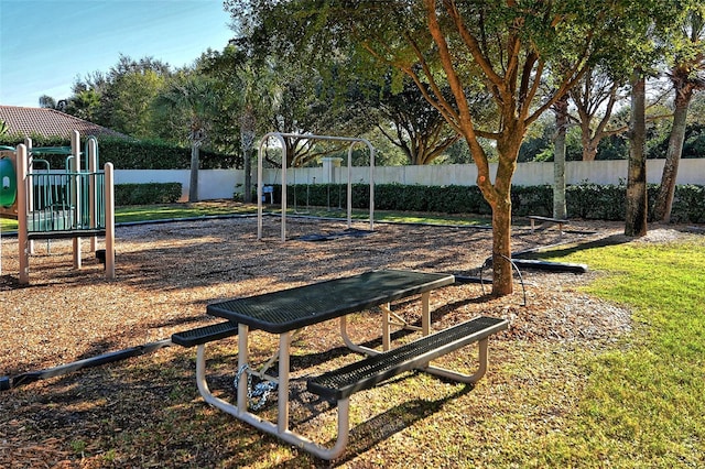 view of property's community featuring a playground