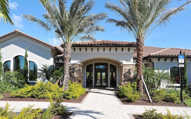 exterior space featuring french doors