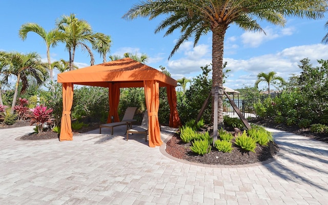 view of patio / terrace with a gazebo