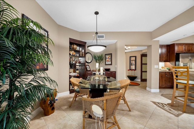 view of tiled dining space