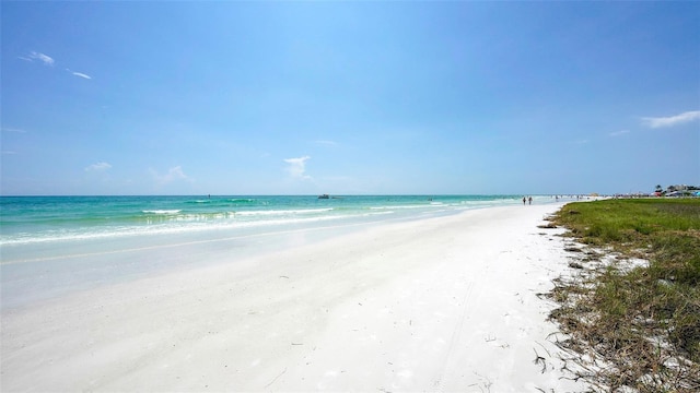 property view of water featuring a view of the beach