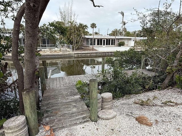 view of dock area