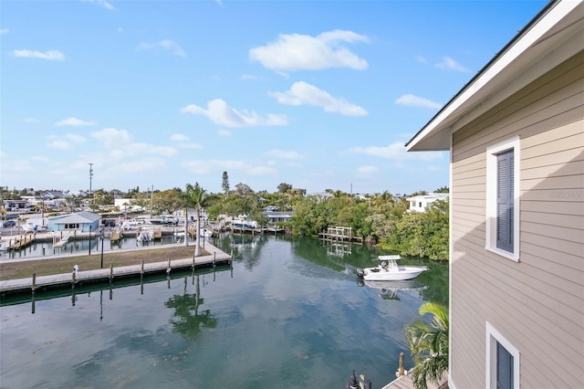 water view with a dock