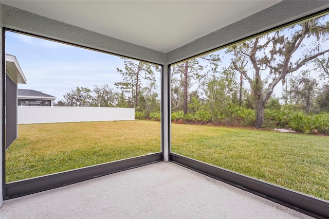 unfurnished sunroom with plenty of natural light