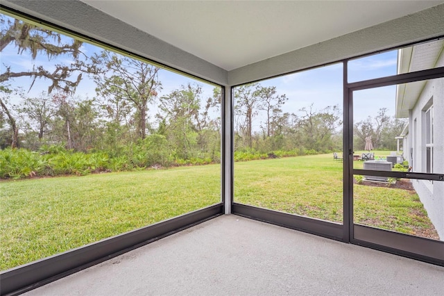 view of unfurnished sunroom