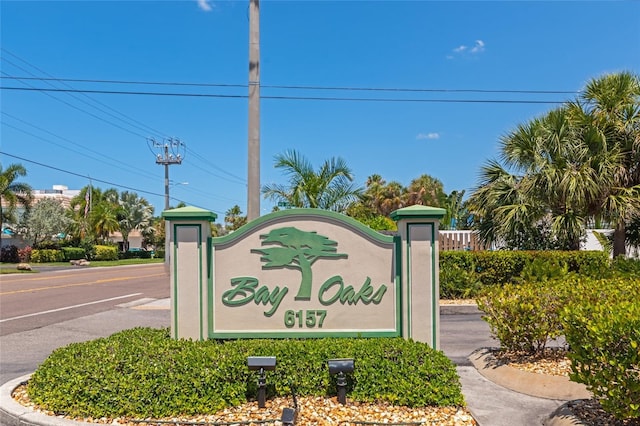 view of community sign