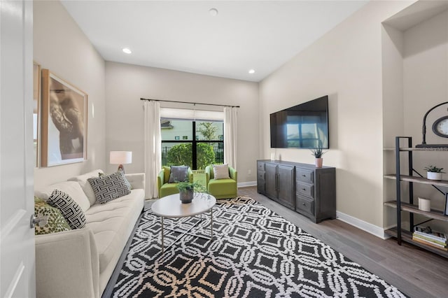 living room featuring hardwood / wood-style flooring