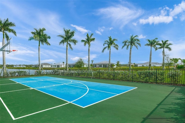 view of basketball court with tennis court