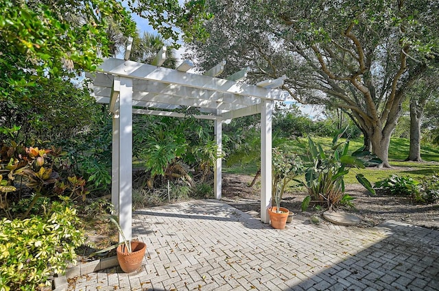 view of patio with a pergola