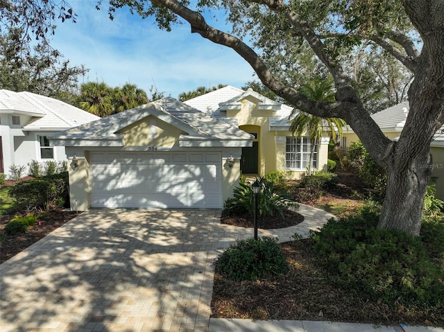 view of front facade with a garage