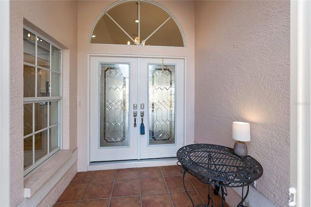 doorway to property with french doors