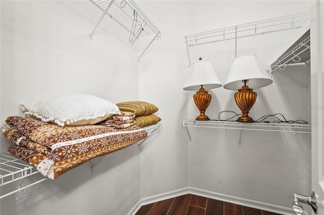 spacious closet featuring wood finished floors