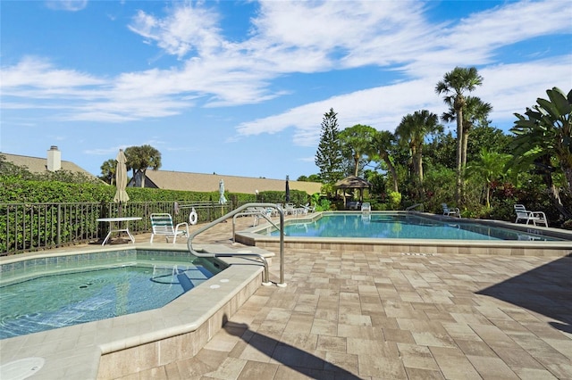 view of pool with a gazebo