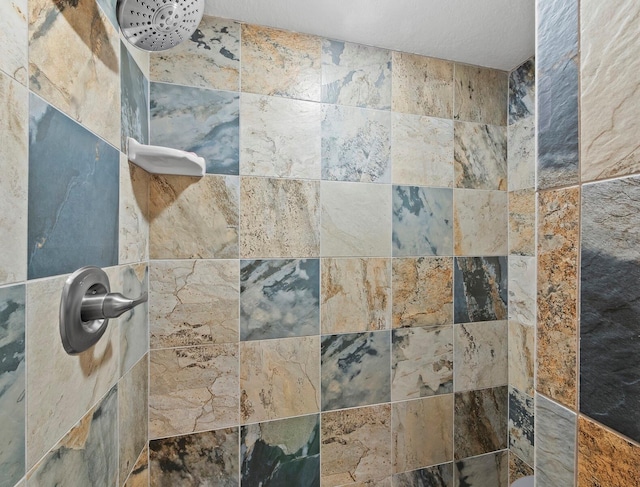 interior details featuring tiled shower