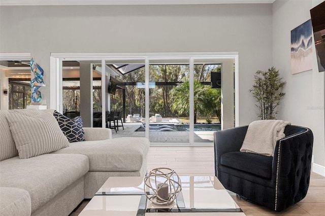 living room featuring hardwood / wood-style flooring