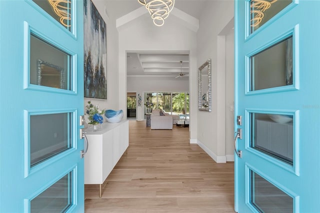 foyer featuring light hardwood / wood-style flooring