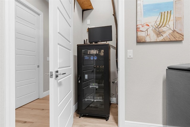 interior space with light hardwood / wood-style flooring