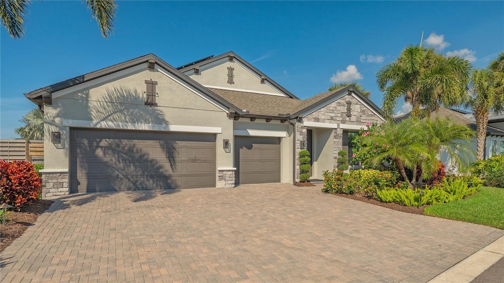 view of front facade with a garage