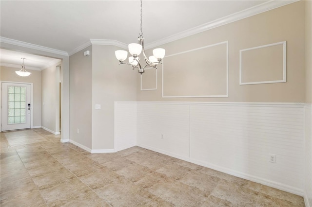 4891 Maymont Park Cir, Bradenton, FL 34203 - spare room featuring crown molding