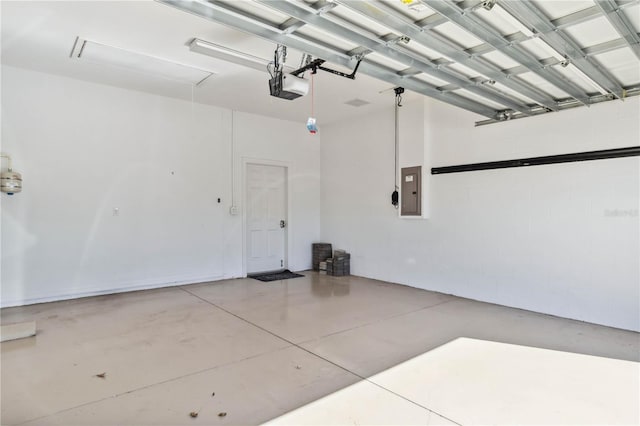 4891 Maymont Park Cir, Bradenton, FL 34203 - garage with a garage door opener and electric panel
