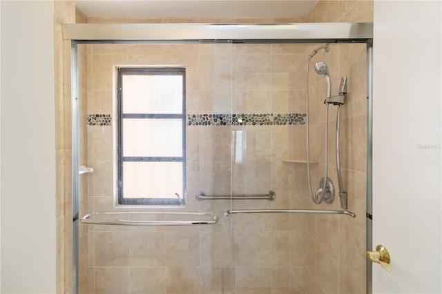 bathroom featuring walk in shower