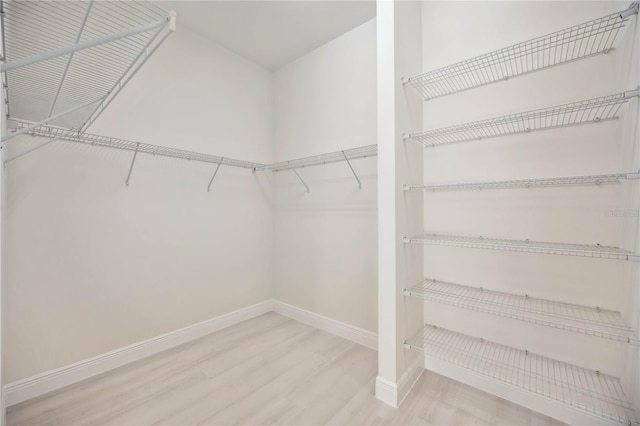 spacious closet with wood finished floors