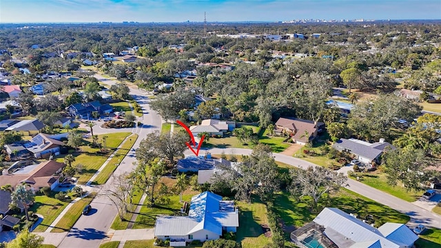 birds eye view of property featuring a residential view