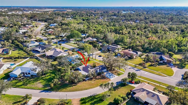 bird's eye view with a residential view