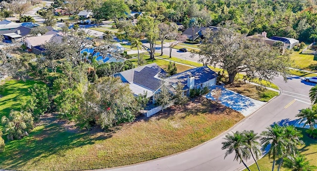 drone / aerial view with a residential view