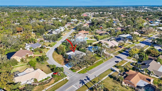 bird's eye view with a residential view