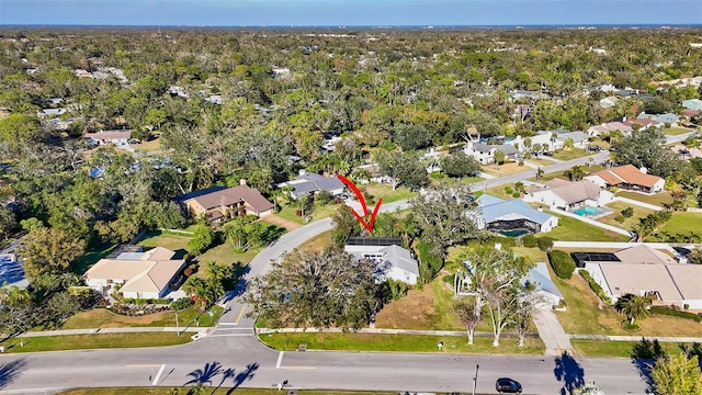 aerial view with a residential view