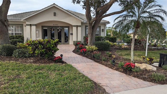 view of front of house with french doors