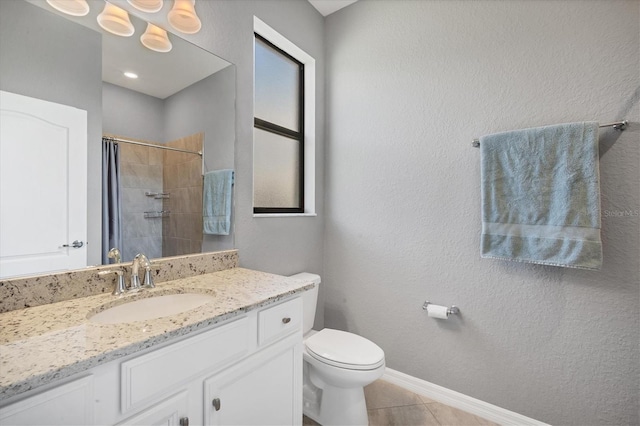 bathroom featuring vanity, a wealth of natural light, toilet, and a shower with shower curtain