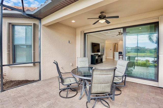 view of patio / terrace with ceiling fan