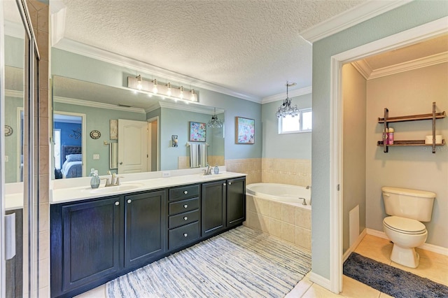 223 Heritage Isles Way, Bradenton, FL 34212 - full bathroom with a sink, tile patterned flooring, double vanity, a shower stall, and a bath
