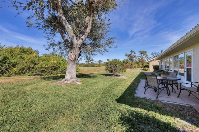 view of yard with a patio area