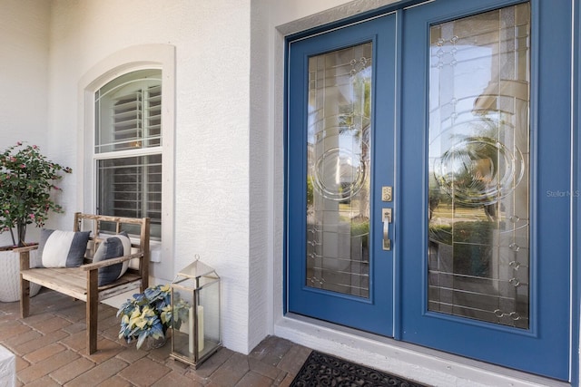 entrance to property with french doors