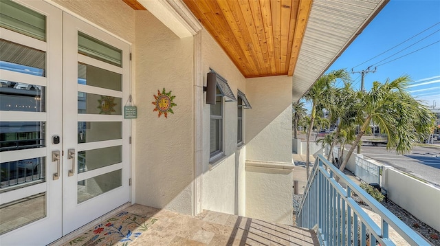 balcony with french doors