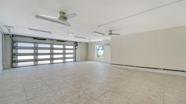 garage featuring ceiling fan