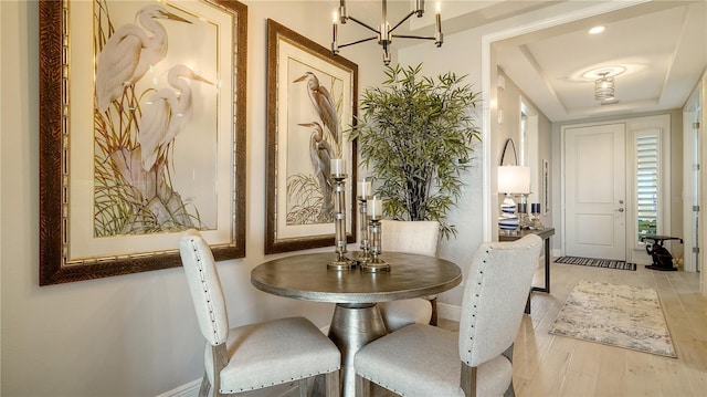 dining area featuring light hardwood / wood-style flooring